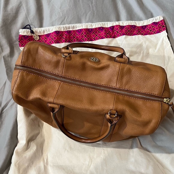 Tory Burch Brown Pebbled Leather Brody Satchel - Picture 3 of 7